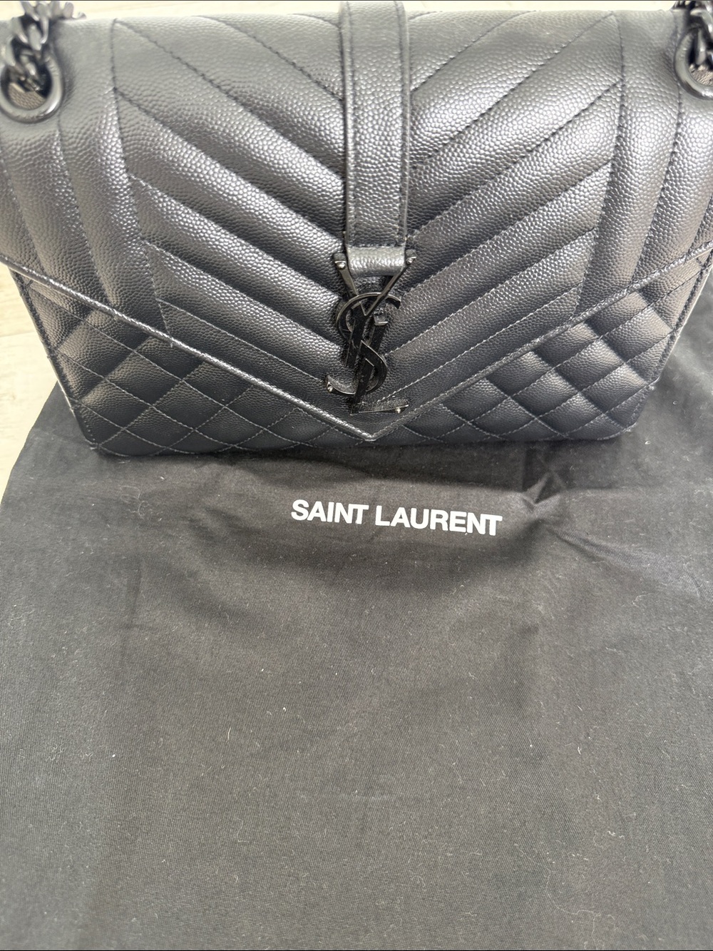 Saint Laurent Black Quilted Leather Chain Bag - Picture 12 of 12